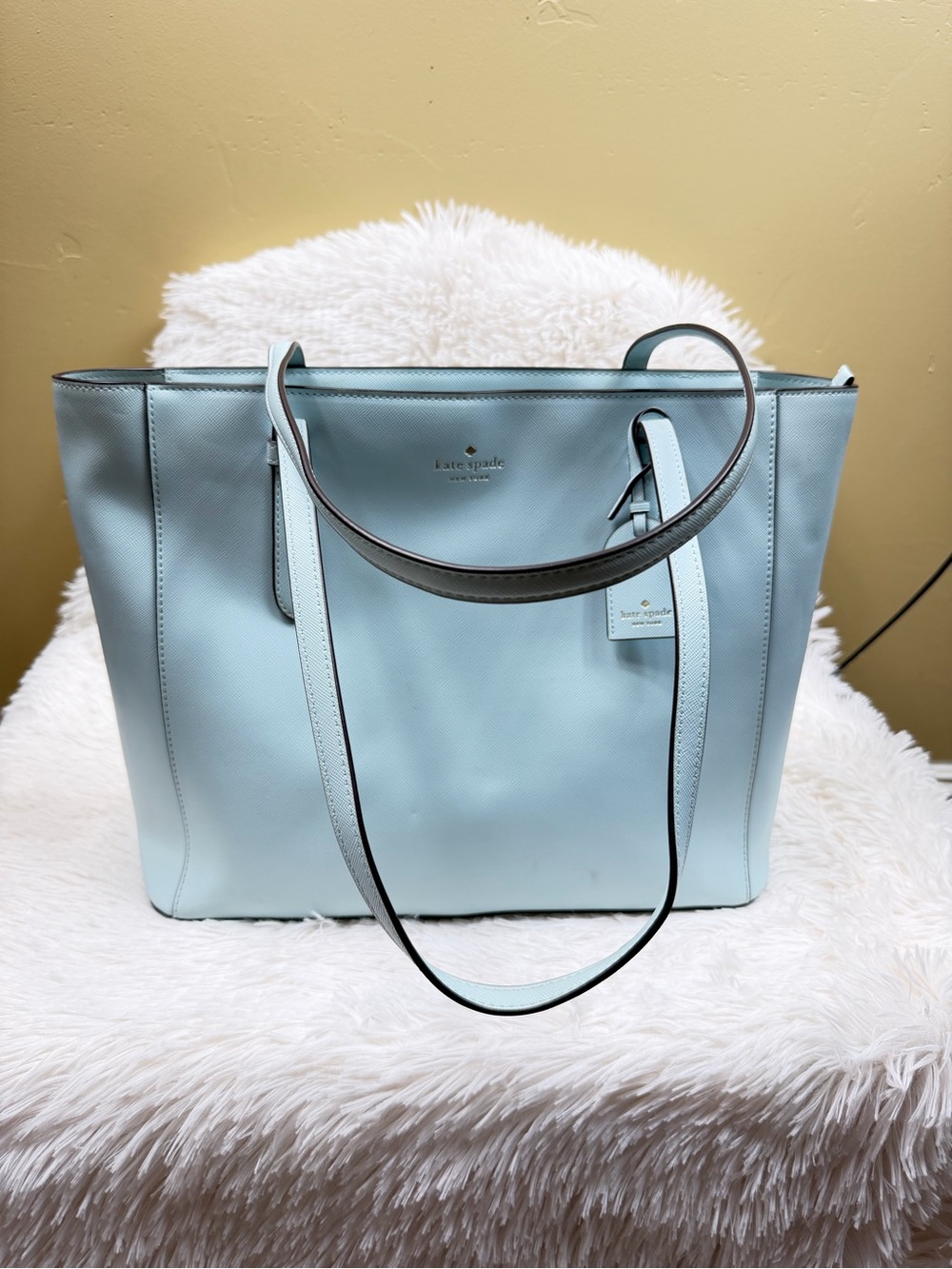 kate spade Light Blue Saffiano Leather Tote